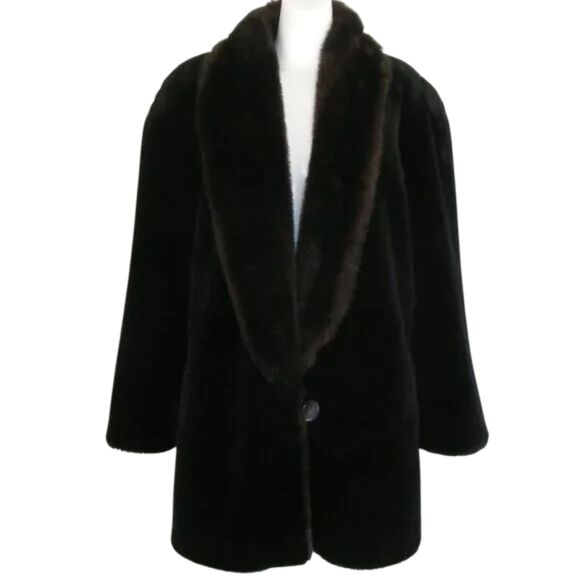 J.PERCY for MARVIN RICHARDS Faux Fur Jacket, Large - Picture 1 of 14
